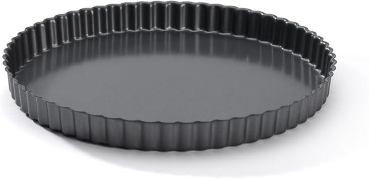 DE BUYER Moule à Tarte Rond Cannelé Antiadhésif 28 cm Noir