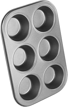 Chef Aid Moule à Muffins pour 6 pièces – Plaque de cuisson antiadhésive en acier carbone – Compatible four, réfrigérateur et congélateur – Couleur grise : Amazon.fr: Cuisine et Maison