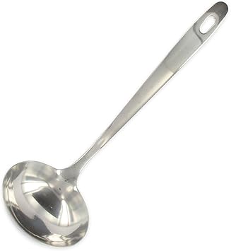 Fackelmann Louche de Cuisine en Acier Inoxydable, Argent, 28 cm