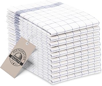 ZOLLNER Set de 10 torchons de Cuisine, Coton, 50x70 cm, Bleu à Carreaux : Amazon.fr: Cuisine et Maison