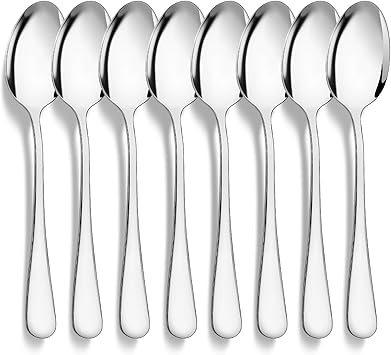 CoKeeSun Cuillères à Soupe 8 Pièces, 18.5cm Cuillères en Acier Inoxydable, Cuillere a Soupe Set Argent, Cuillère de Table, Cuillères pour la Maison, Restaurant, Hôtel, Passe au Lave-vaisselle : Amazon.fr: Cuisine et Maison