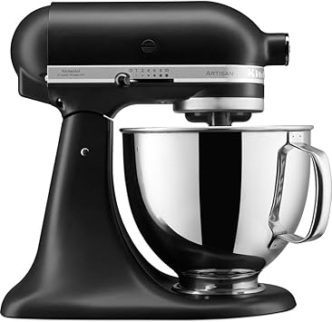 KitchenAid Artisan Robot Pâtissier 4,8L Noir avec 3 Accessoires