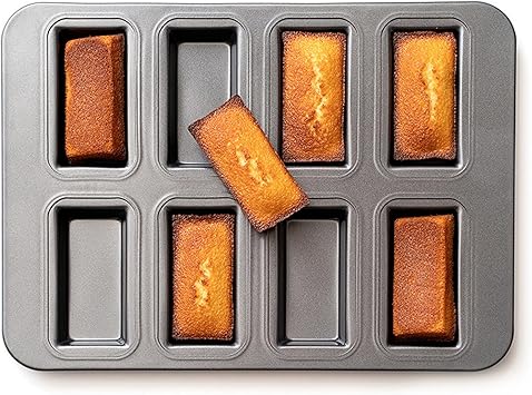 Neylokfen Moule Financier Metal 8 troue Plaque à Mini Financiers -8x3.5x1.5cm -Revêtement Antiadhésif - (1PC) : Amazon.fr: Cuisine et Maison