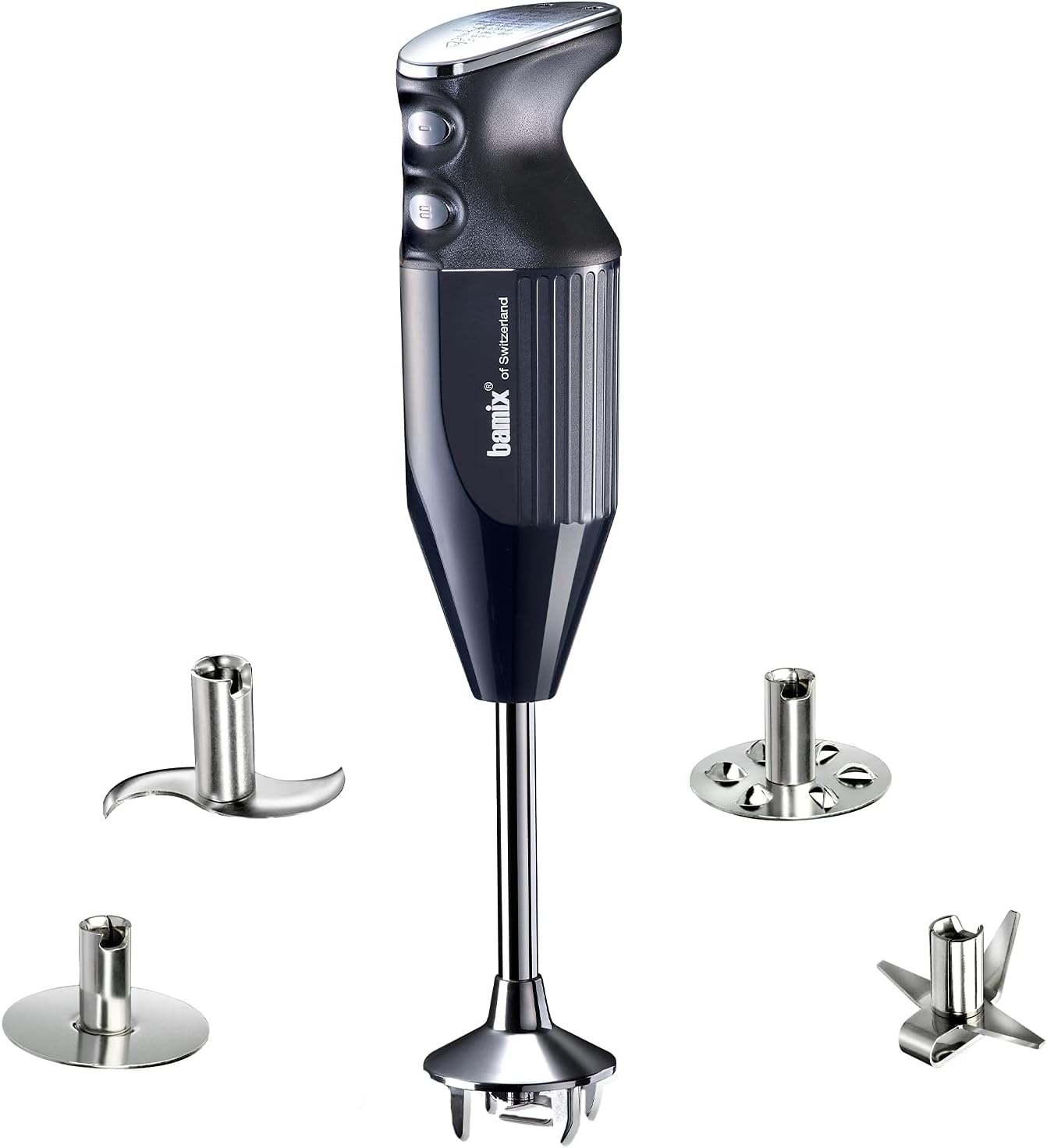bamix Set mixeur plongeant M350 MAXX avec couteau multifonction, viande et légumes, fouet, batteur en inox, 300 W, 2 vitesses, Fabriqué en Suisse, Noir/chrome : Amazon.fr: Cuisine et Maison