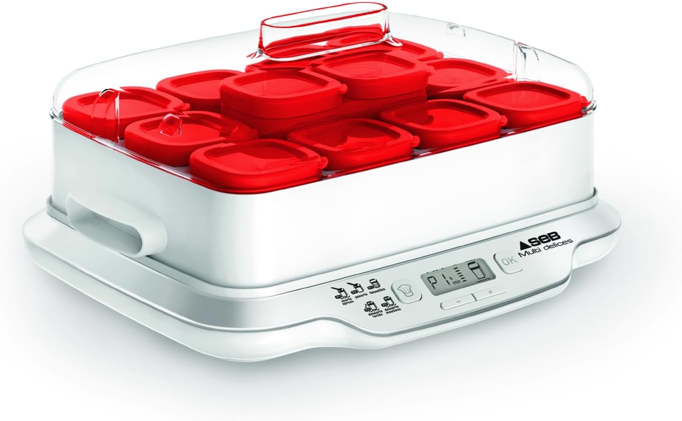 SEB Multi Délices Express Yaourtière 12 Pots 140ml - 5 Programmes