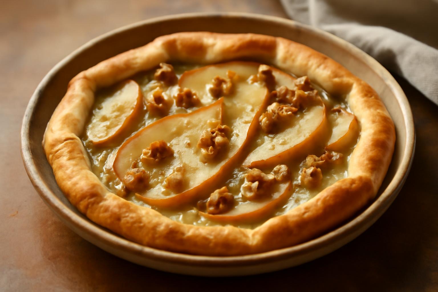 Tarte au Gorgonzola, Poires et Noix