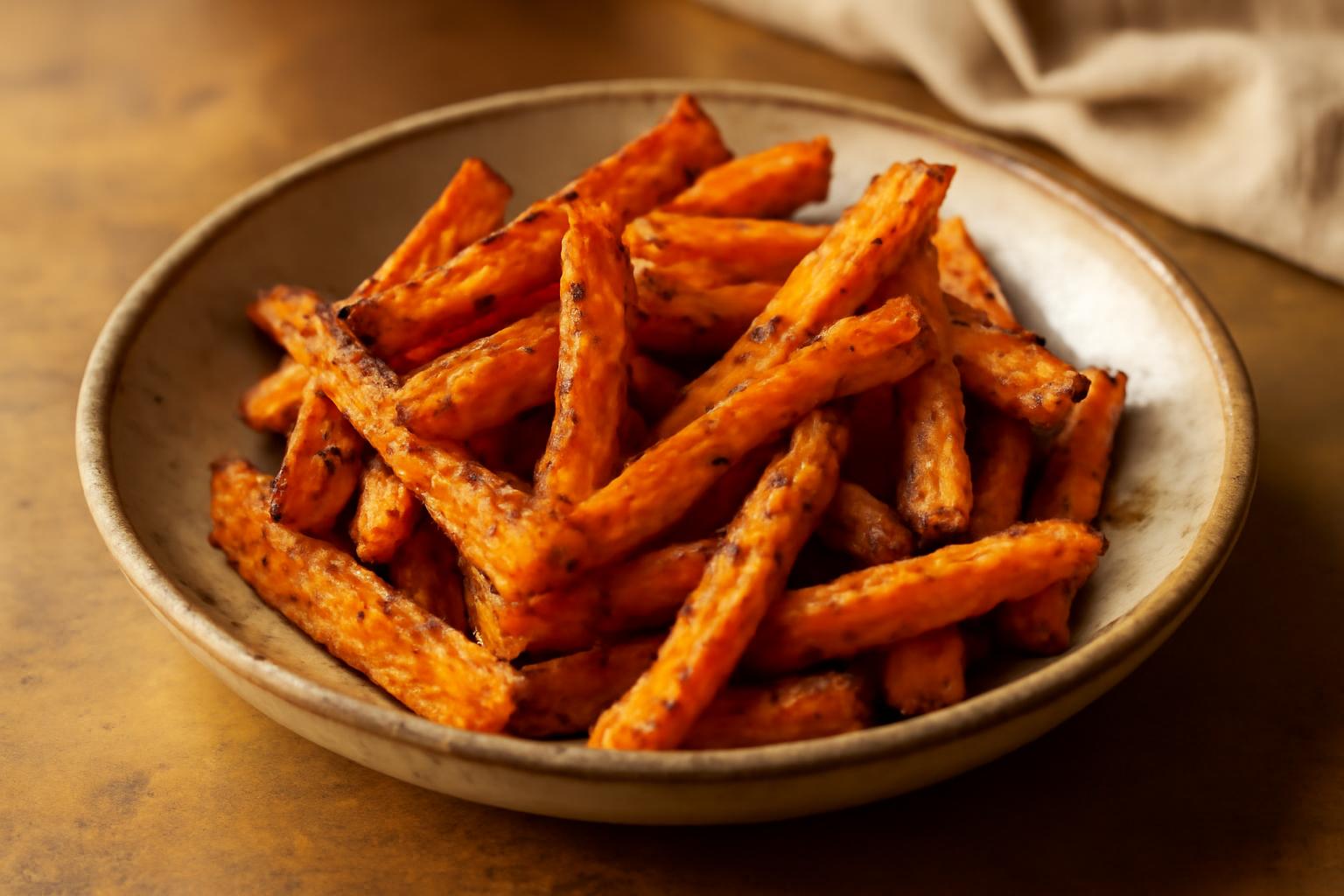 Frites de patates douces au four