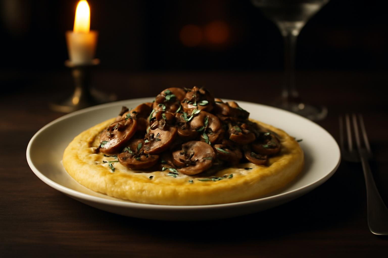 Polenta Crémeuse aux Champignons et Parmesan