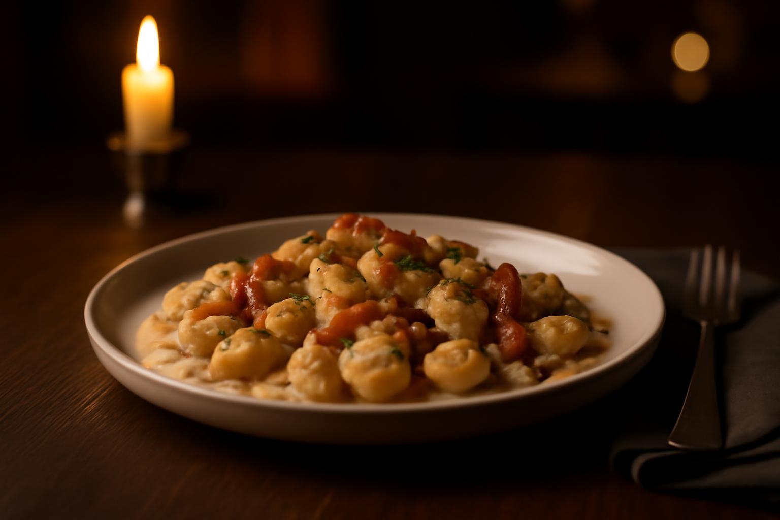 Gnocchis crémeux au poulet et bacon