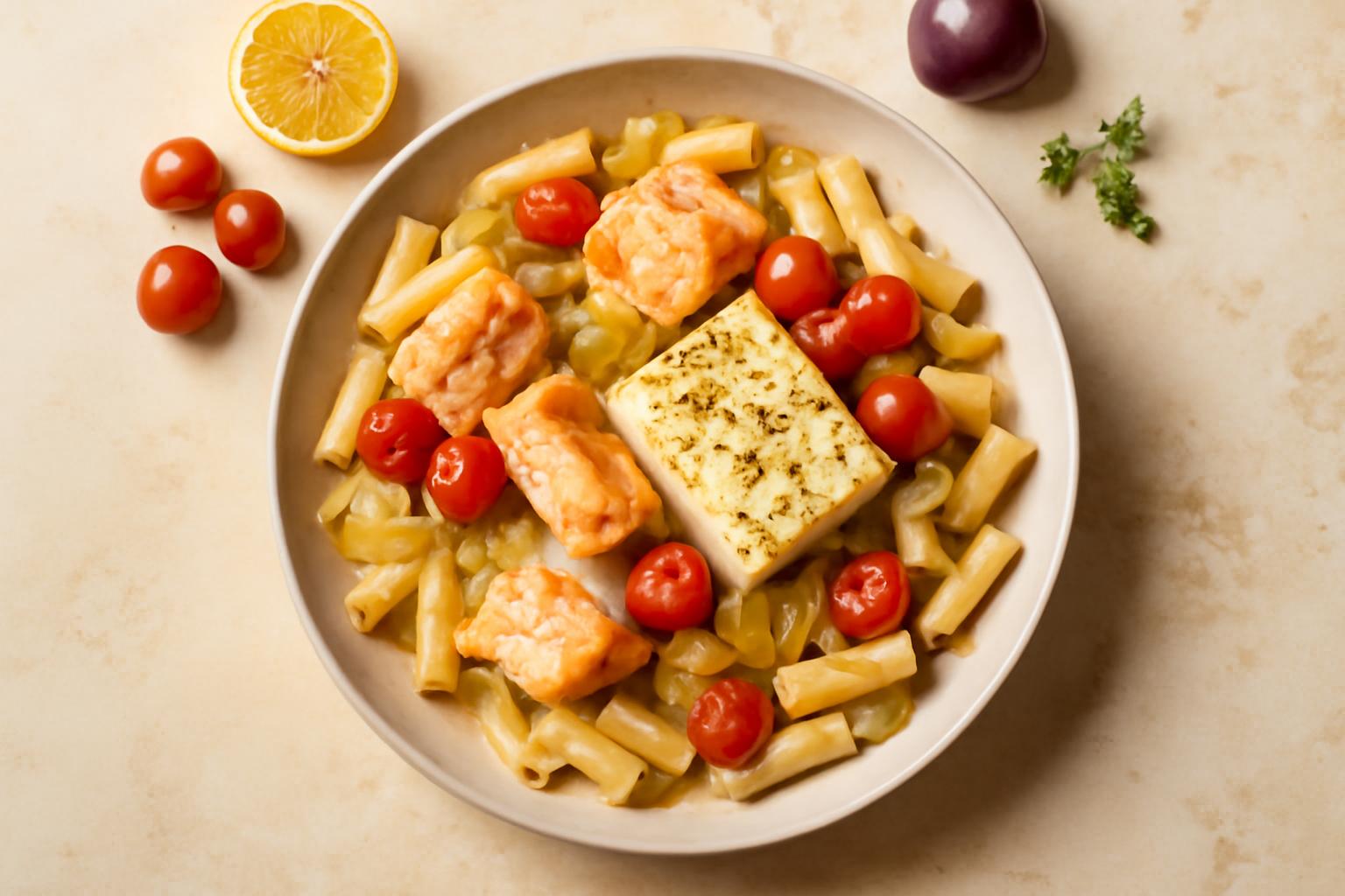 One pot poireau, saumon & feta