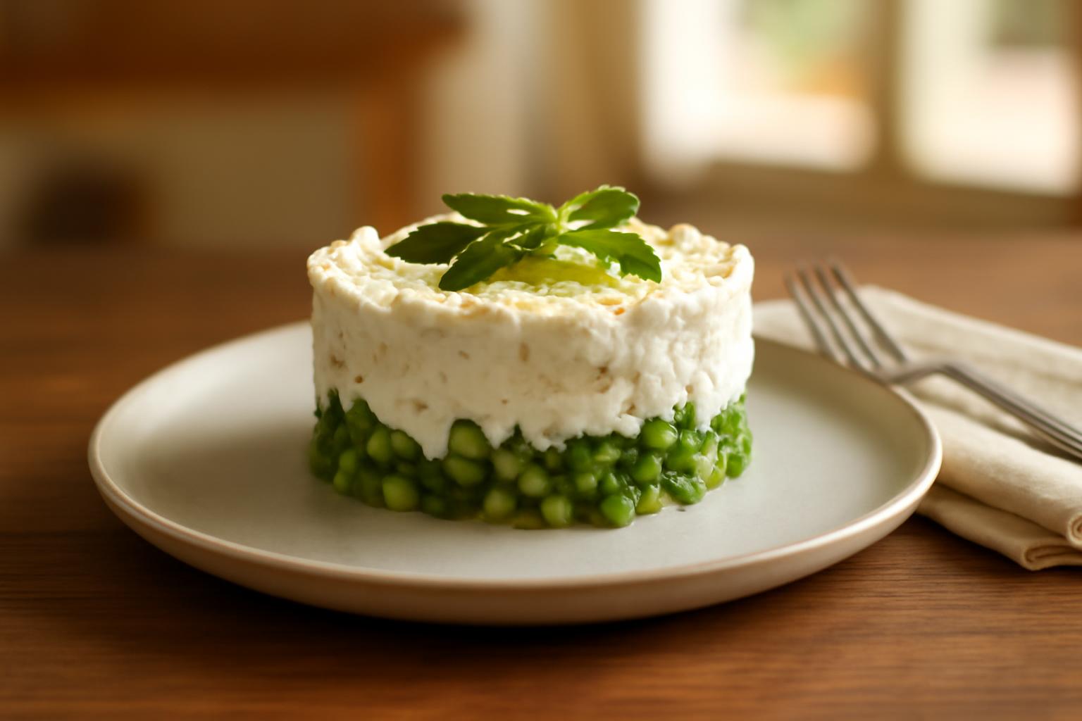 Tiramisu salé aux asperges, citron et feta