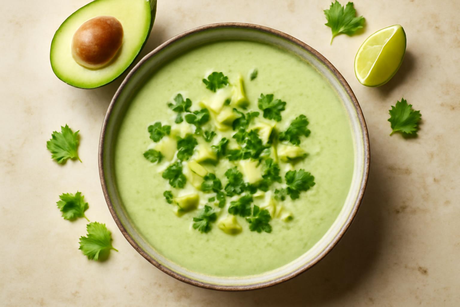 Velouté avocat et lait de coco