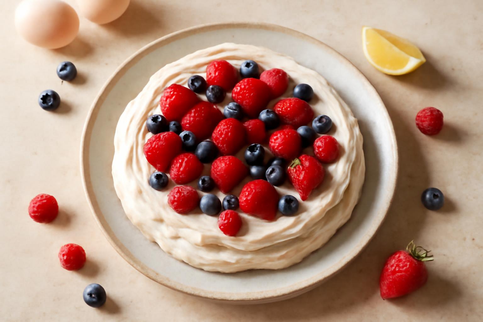 Pavlova nuage aux fruits rouges