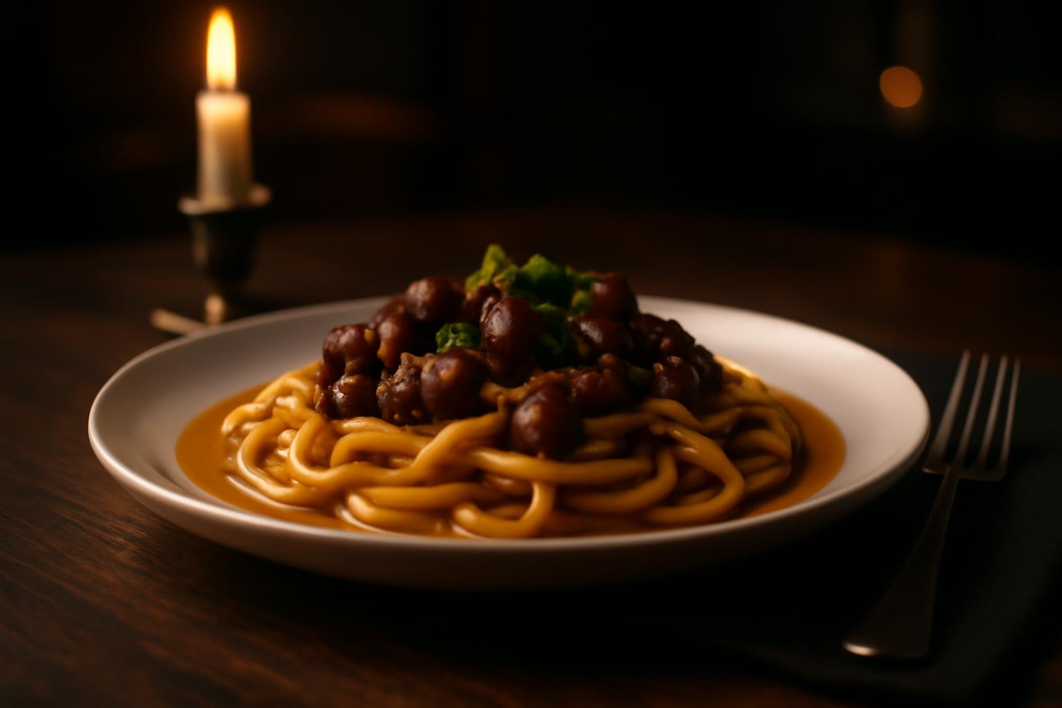 Udon crémeux au bœuf et sauce curry