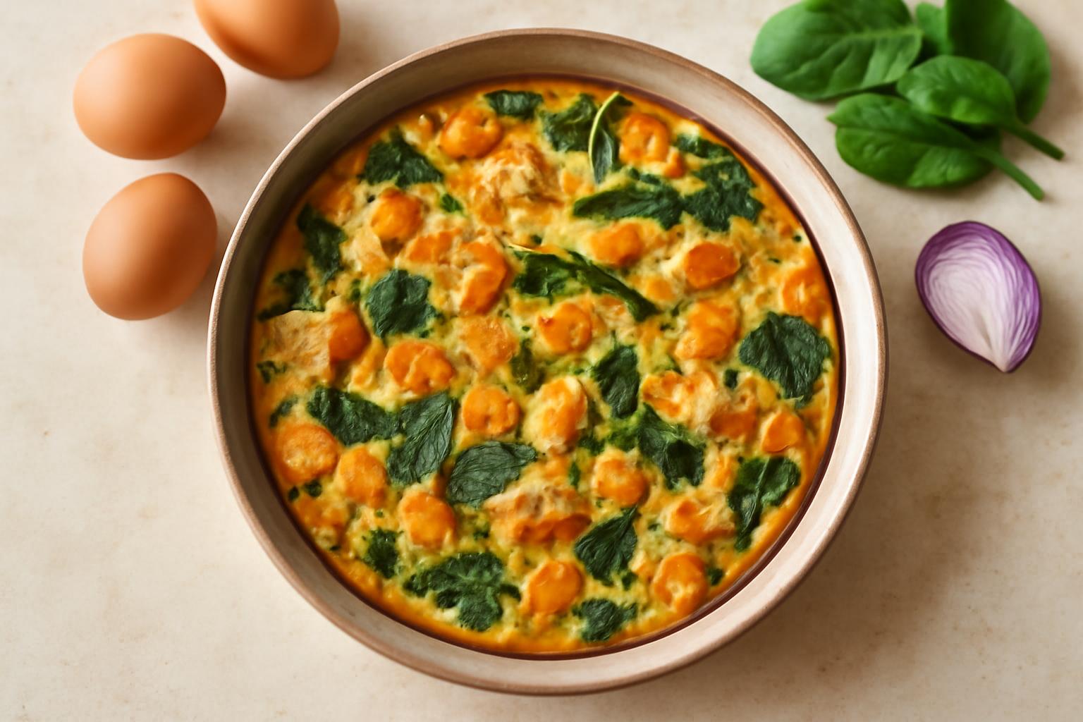 Gratin de patate douce au saumon fumé et épinards