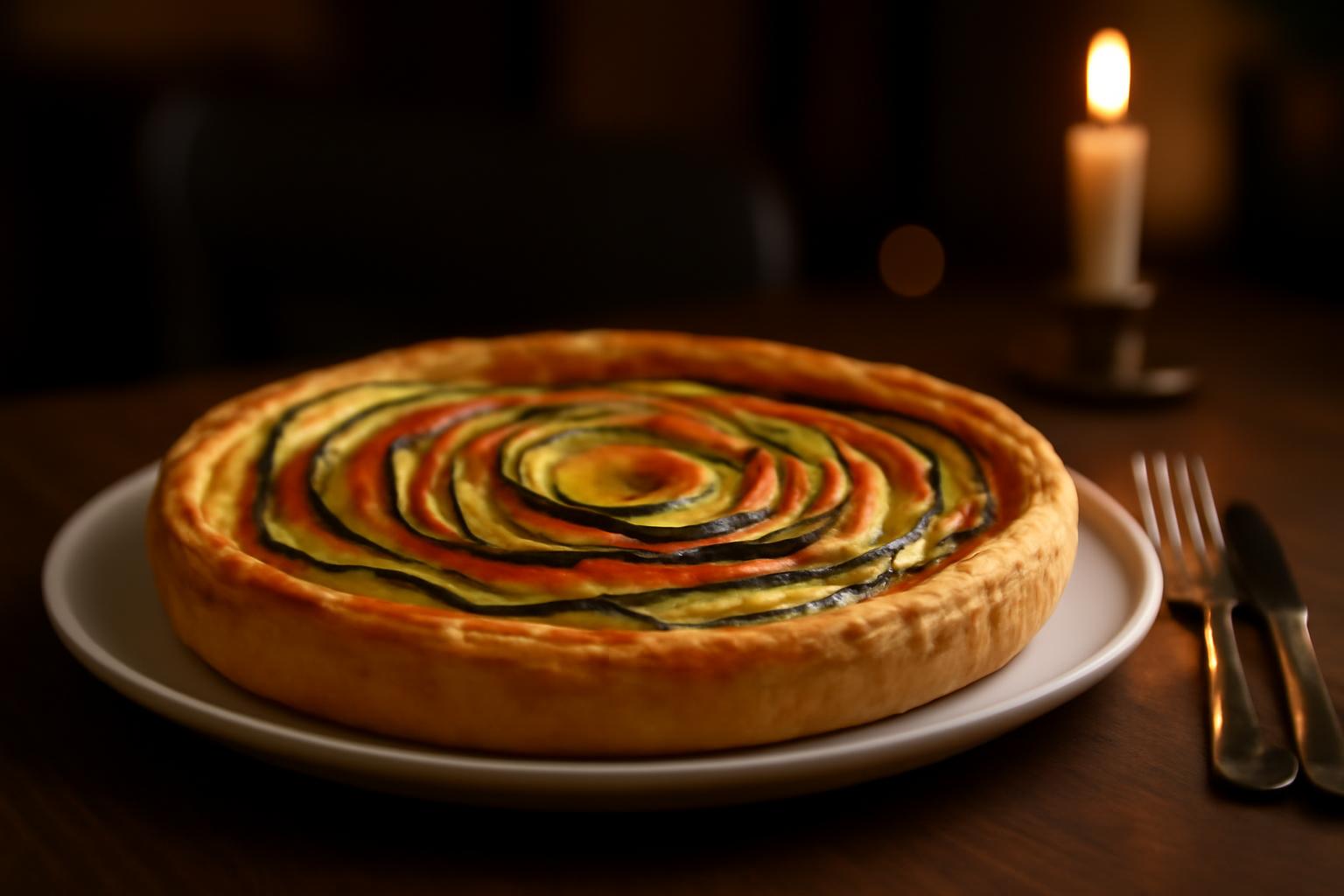 Quiche Tourbillon aux Courgettes, Jambon et Fromage