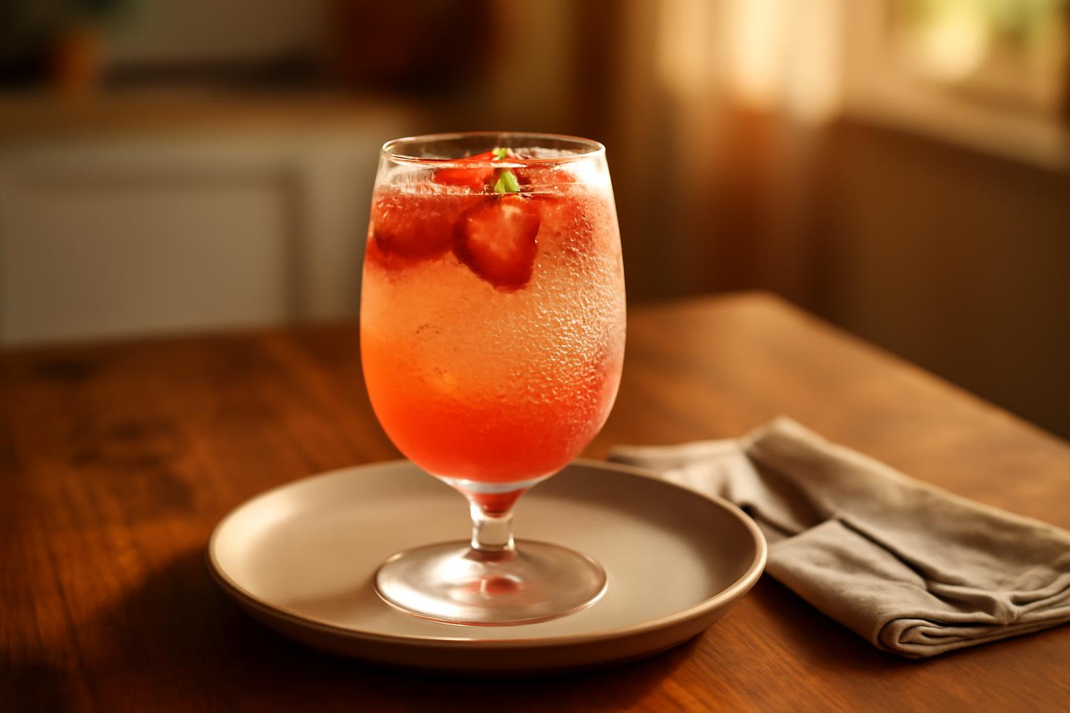 Soda pétillant naturel aux fraises