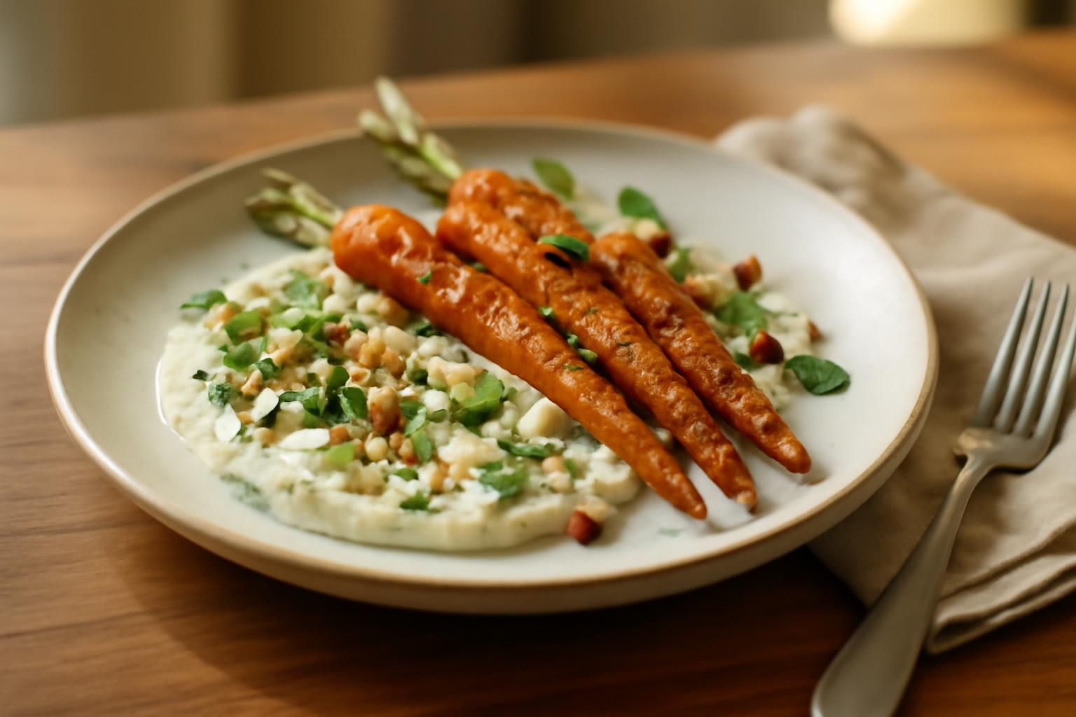 Carottes rôties à la sauce feta