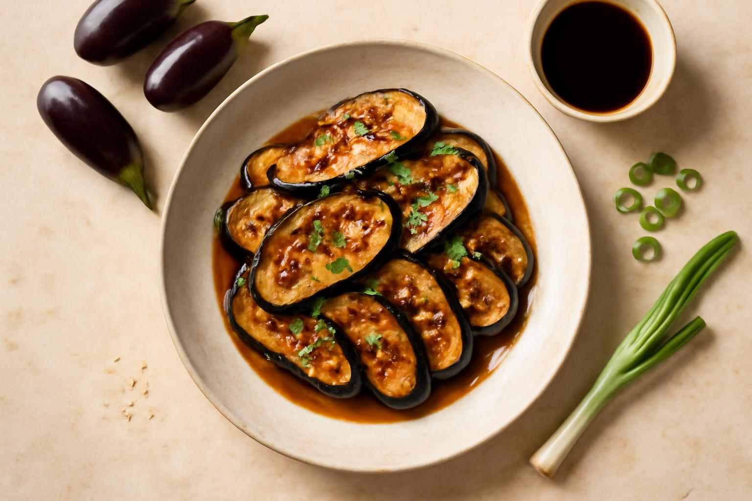 Aubergines grillées avec sauce soja