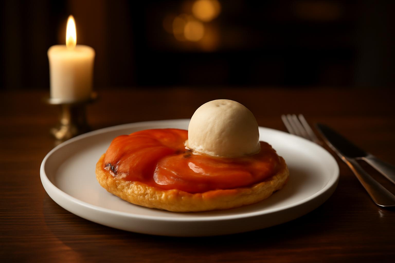 Tarte Tatin aux Pêches avec Glace