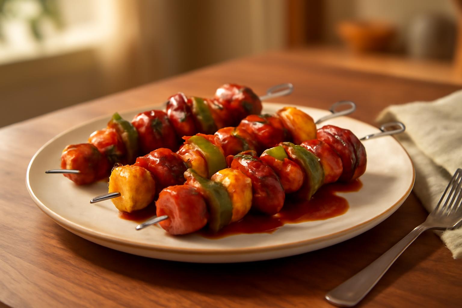 Brochettes de hot dogs à la cuisson au feu de camp