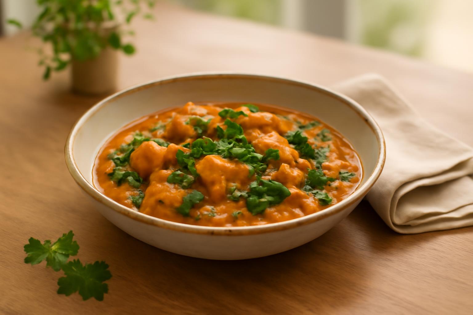 Dhal de poulet, lentilles corail et épinards pour 4 repas