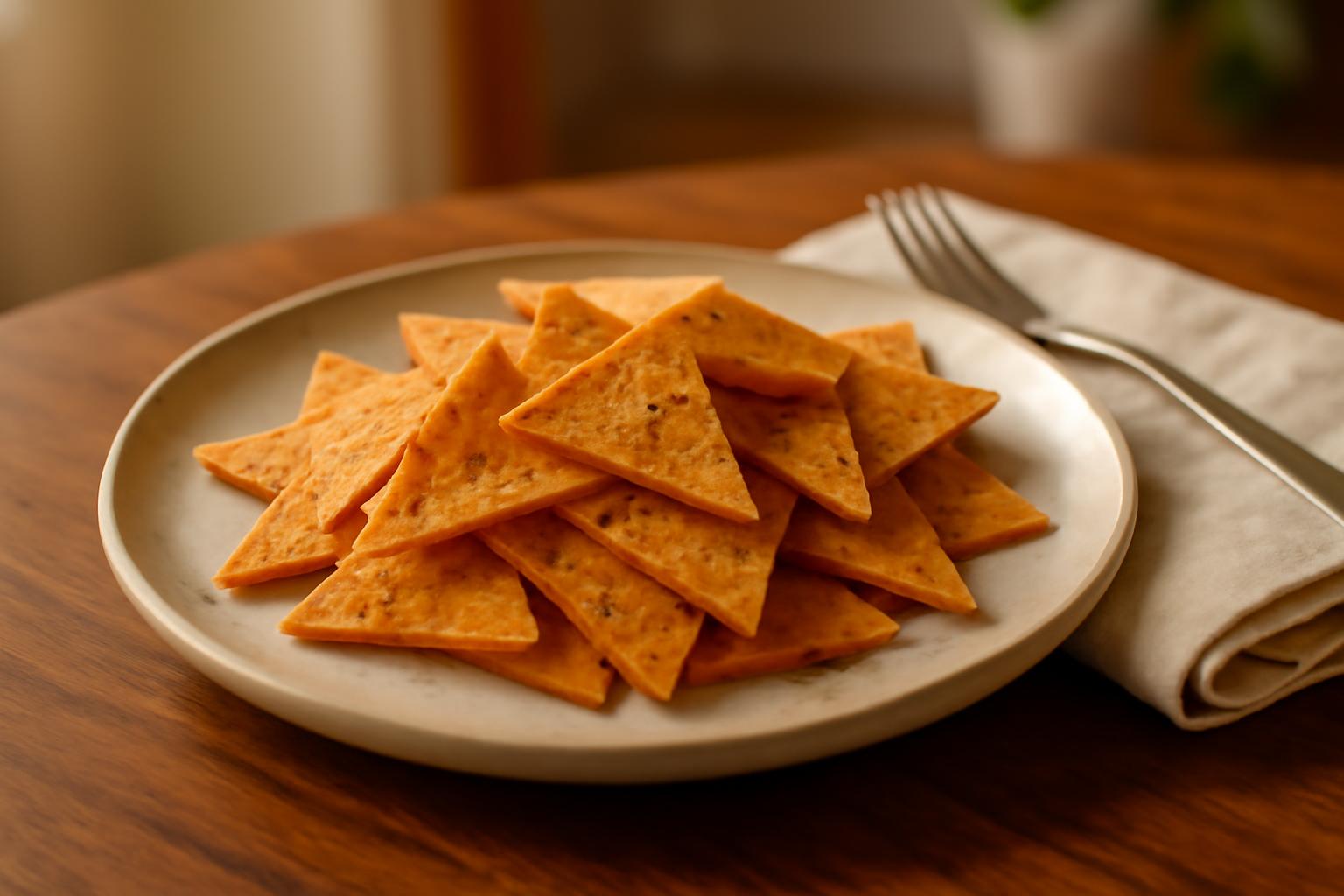 Chips croustillantes aux lentilles rouges