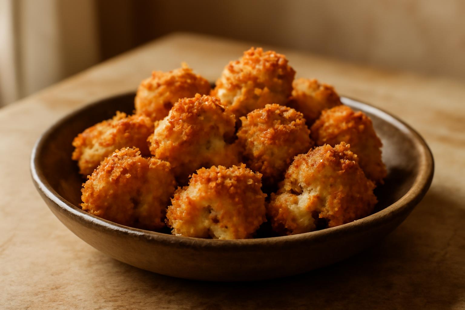 Bouchées de chou-fleur croustillantes à l'ail et parmesan