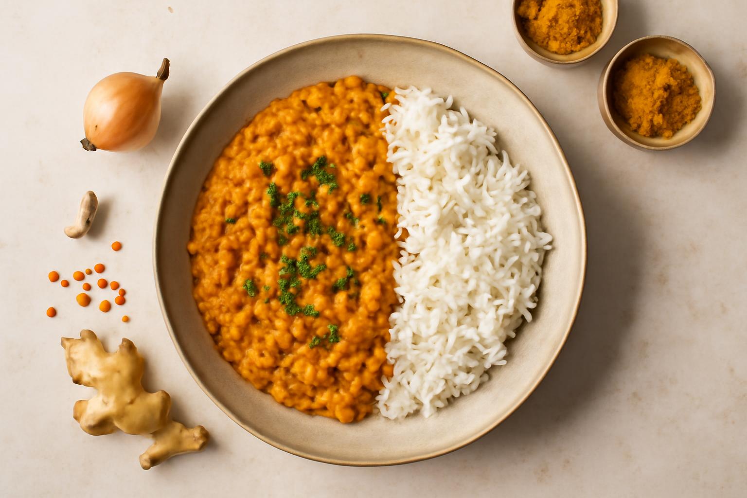 Dahl de lentilles corail express et protéiné