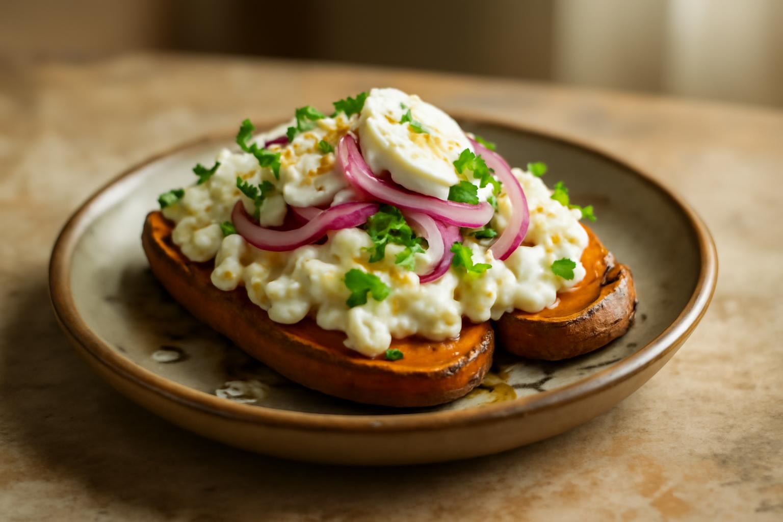 Toast patate douce au chèvre et miel