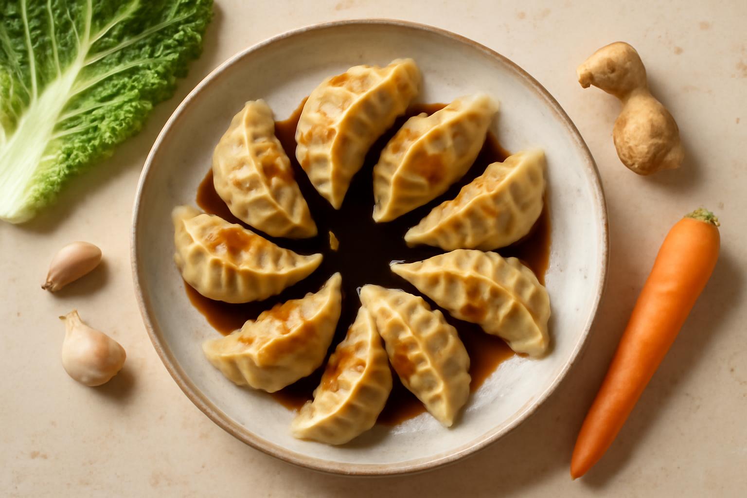 Gyozas maison au poulet et légumes