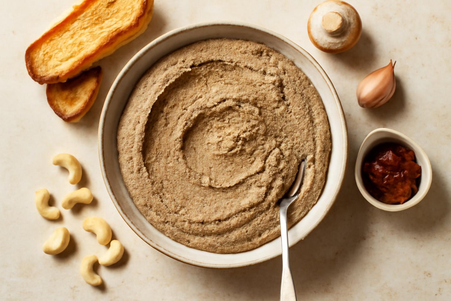 Faux gras vegan aux champignons et noix de cajou