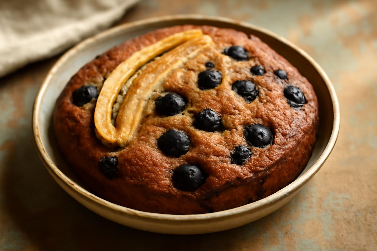 Pain aux bananes et myrtilles