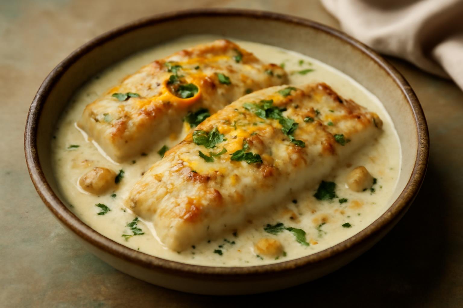 Poisson au Four Crémeux au Citron et à l'Ail