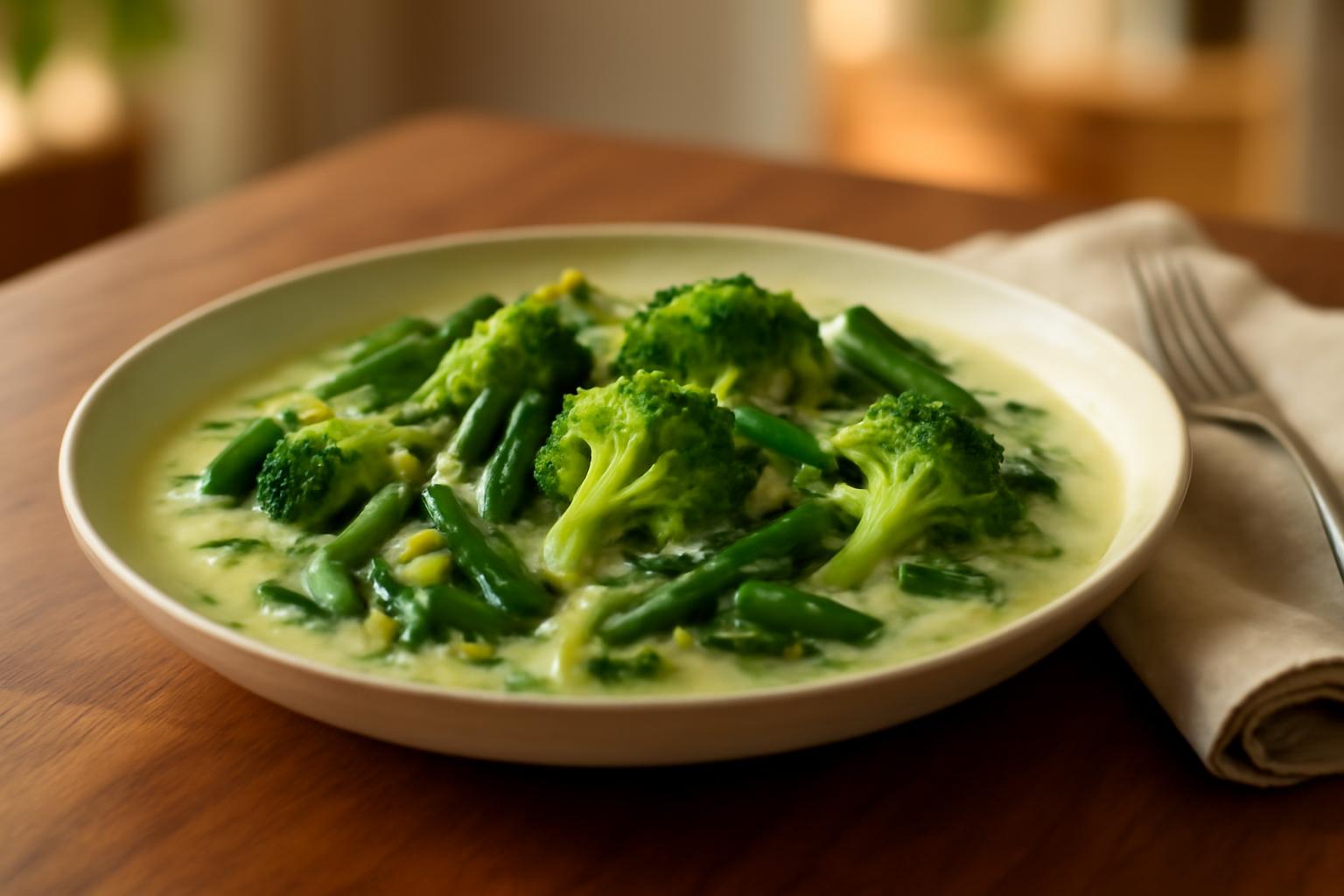 Curry de Brocoli, Épinards & Lait de Coco