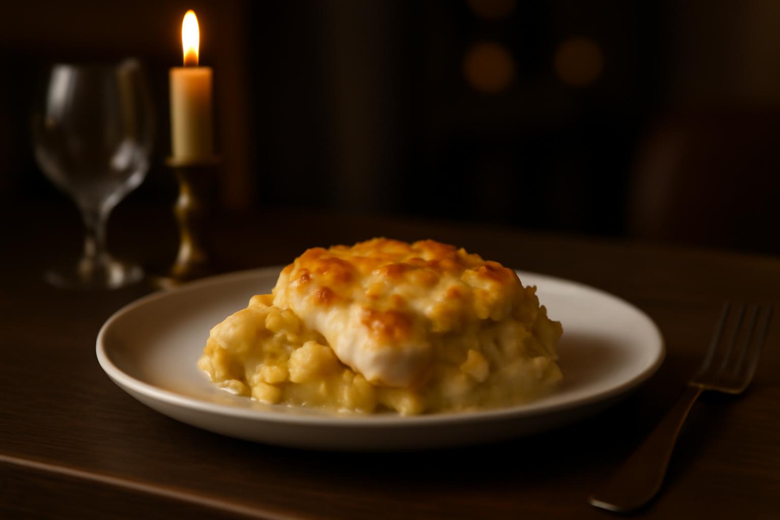 Gratin de cabillaud et poireaux à la moutarde