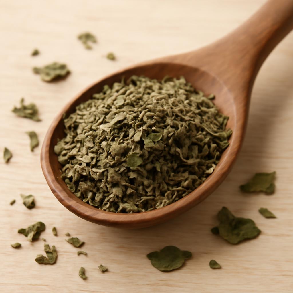 Basilic séché en cuisine