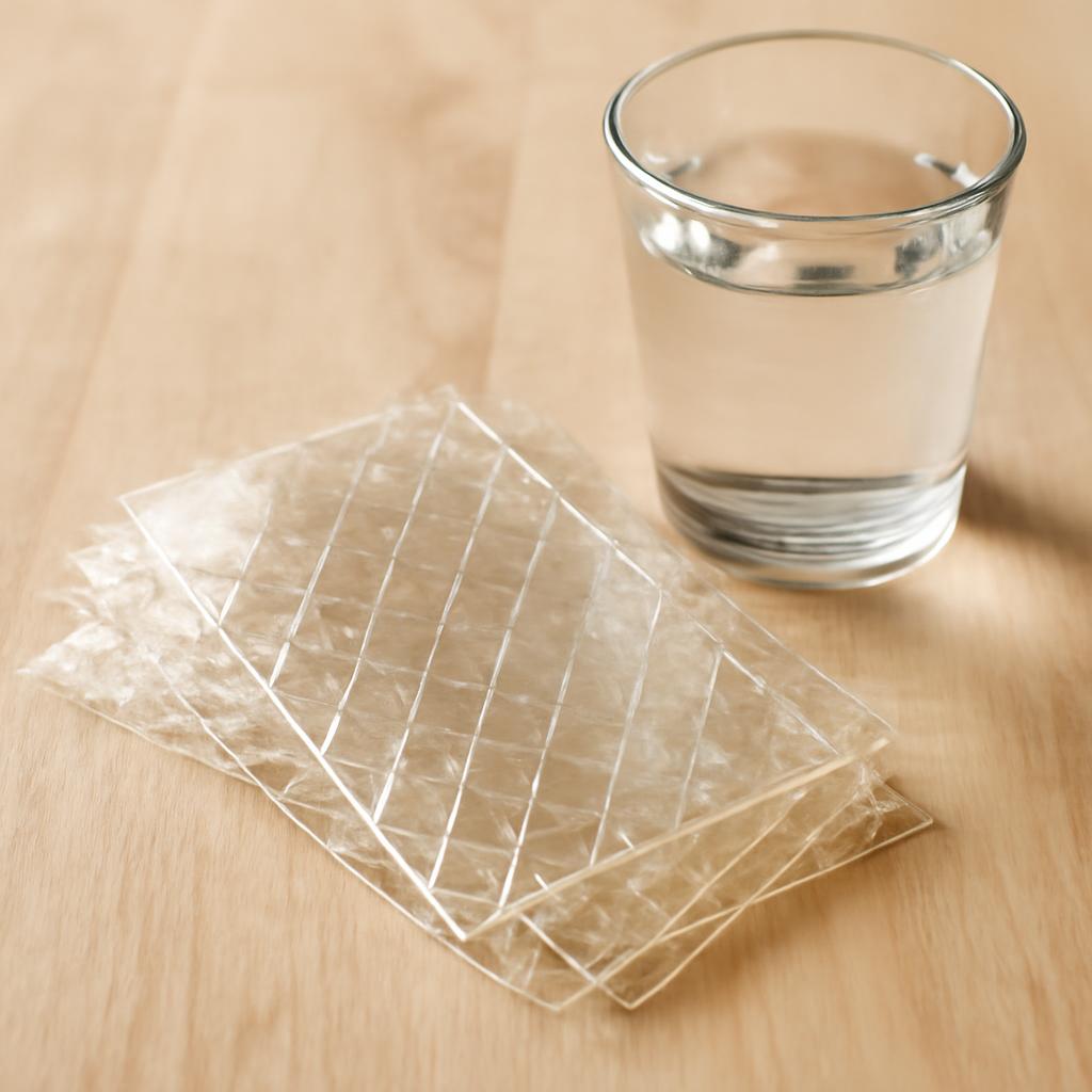 feuilles de gélatine alimentaire en cuisine