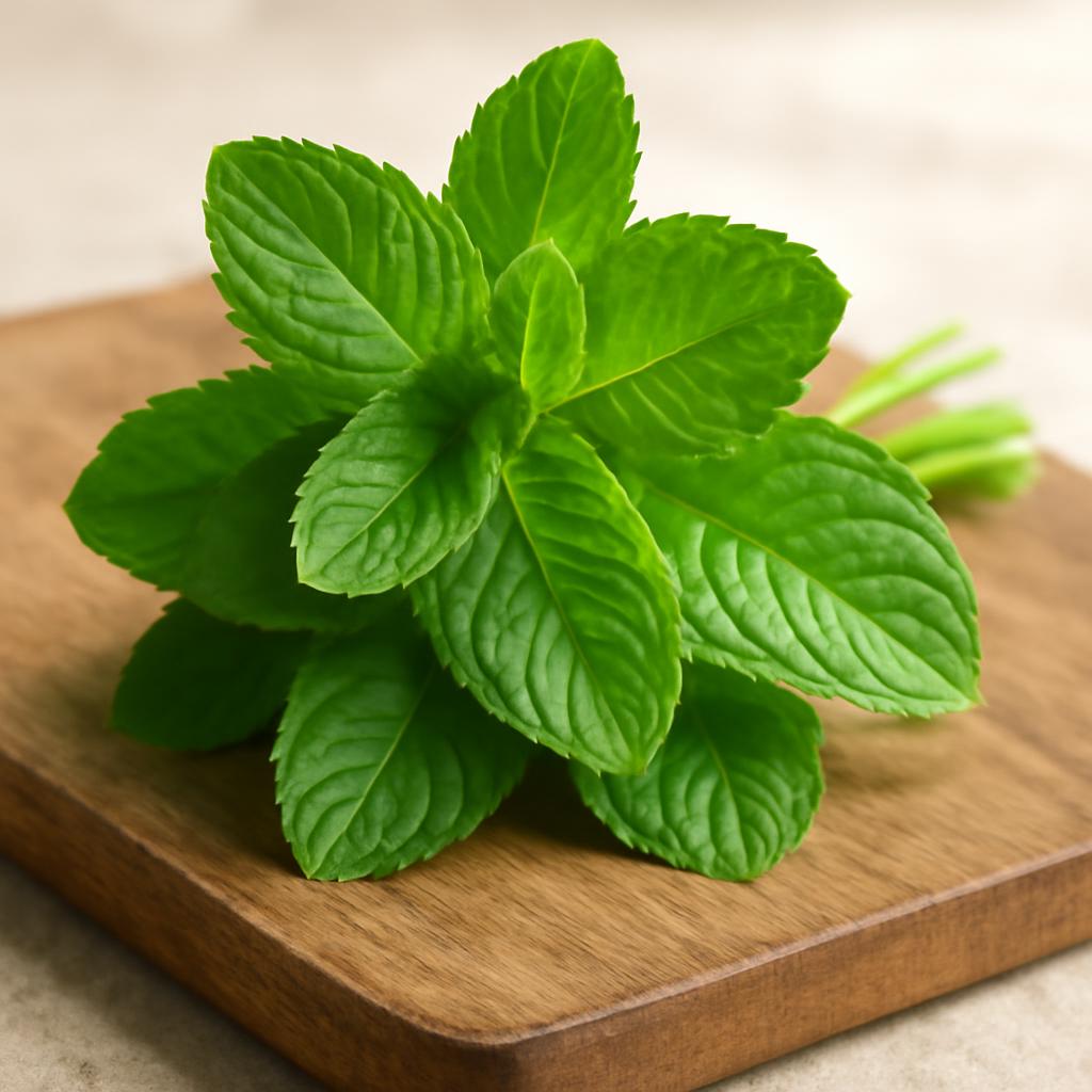 Feuilles de menthe fraîche en cuisine